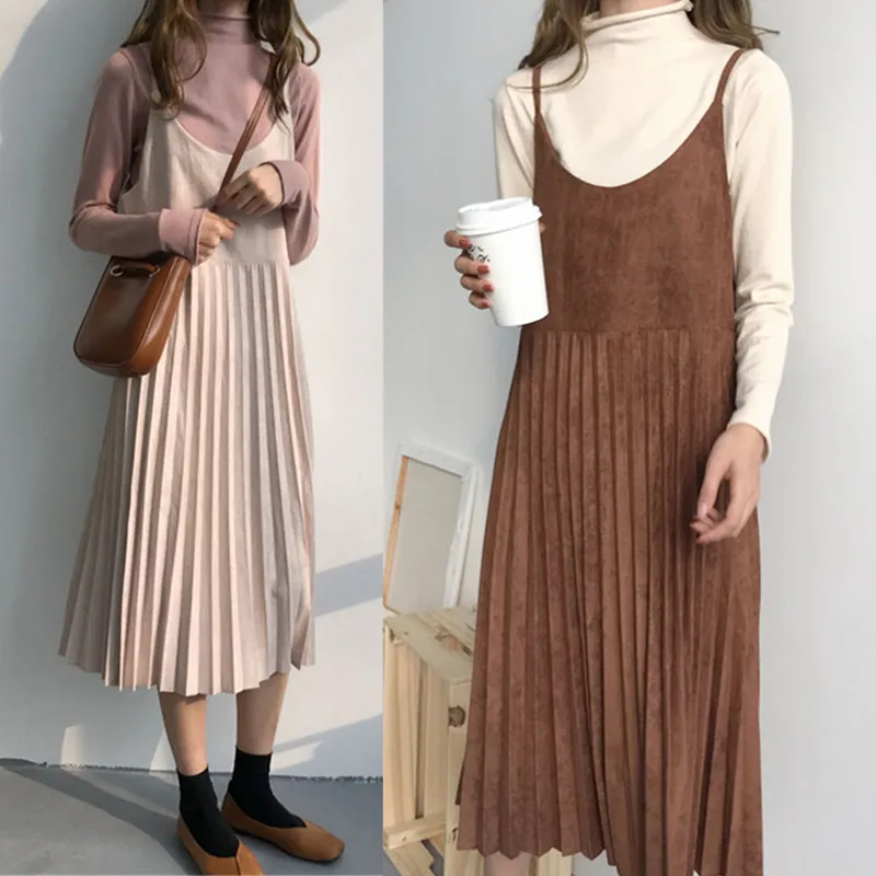 

Winter Women Preppy Style Gold Velvet Dress School Girls Harajuku Suspenders Brace Strap Sleeveless Dresses Vestidos