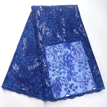 

FolaSade Elegant African Sequins Embroidery Net Lace Fabric Hot Sale French Tulle Lace Fabric For Party Dress Wo122