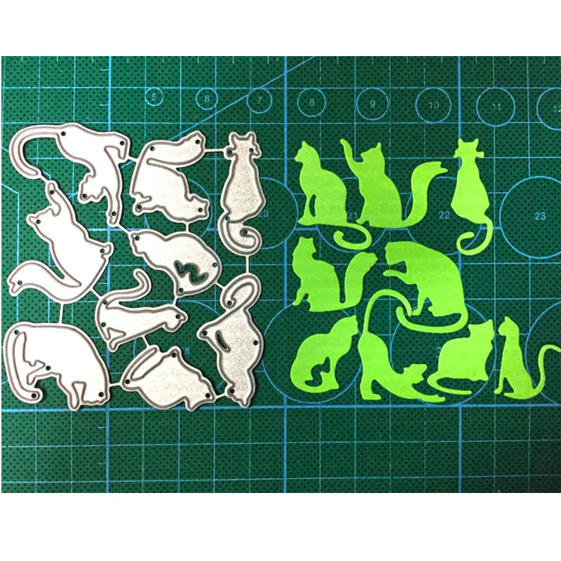 

Gowing Craft Die Metal Steel Cutting Dies 2019 New 9Pcs Cat Set Stencil For DIY Scrapbooking Paper/photo Card Embossing Die