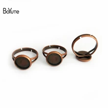 BoYuTe 50Pcs 7 Colors Round 10MM 12MM 14MM 16MM 18MM 20MM Cabochon Ring Base Blank Tray Settings Diy Jewelry Accessories