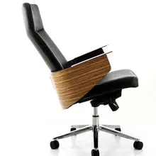 Офисная мебель стул. Простой кожаный офисный стул с высокой спинкой. 03