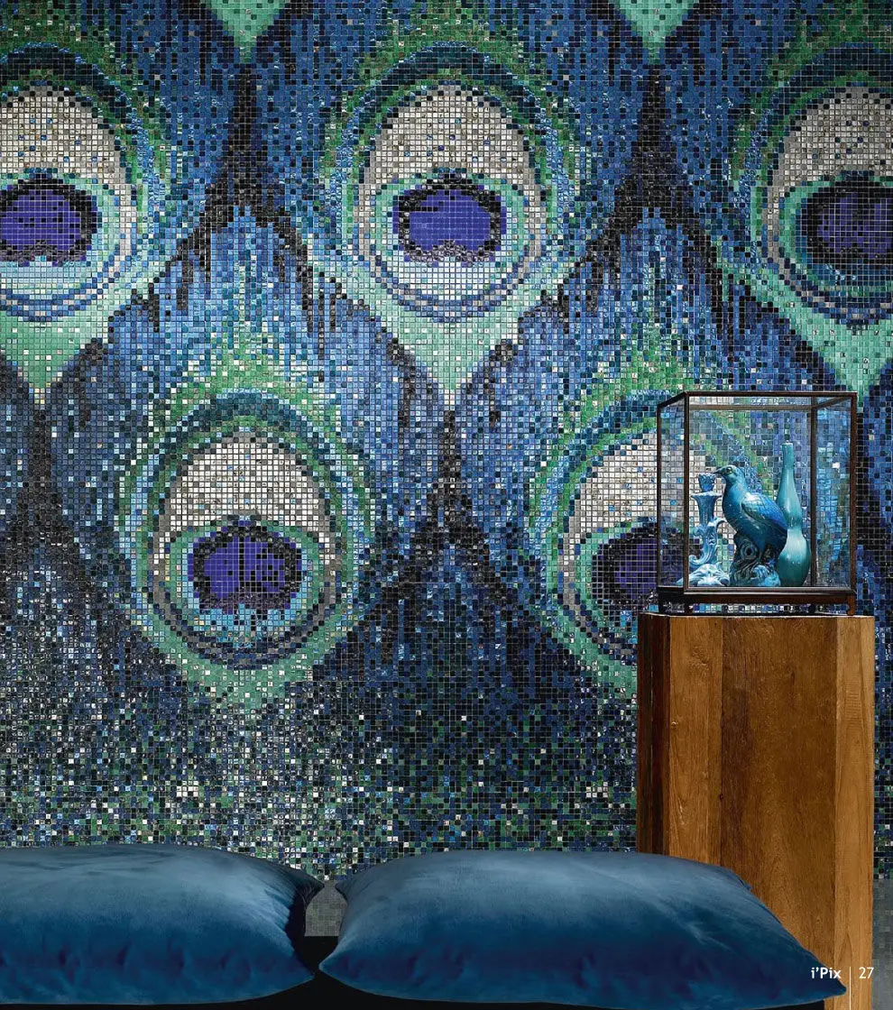Buy Peacock Glimmer Porcelain glass mosaic tile_ home