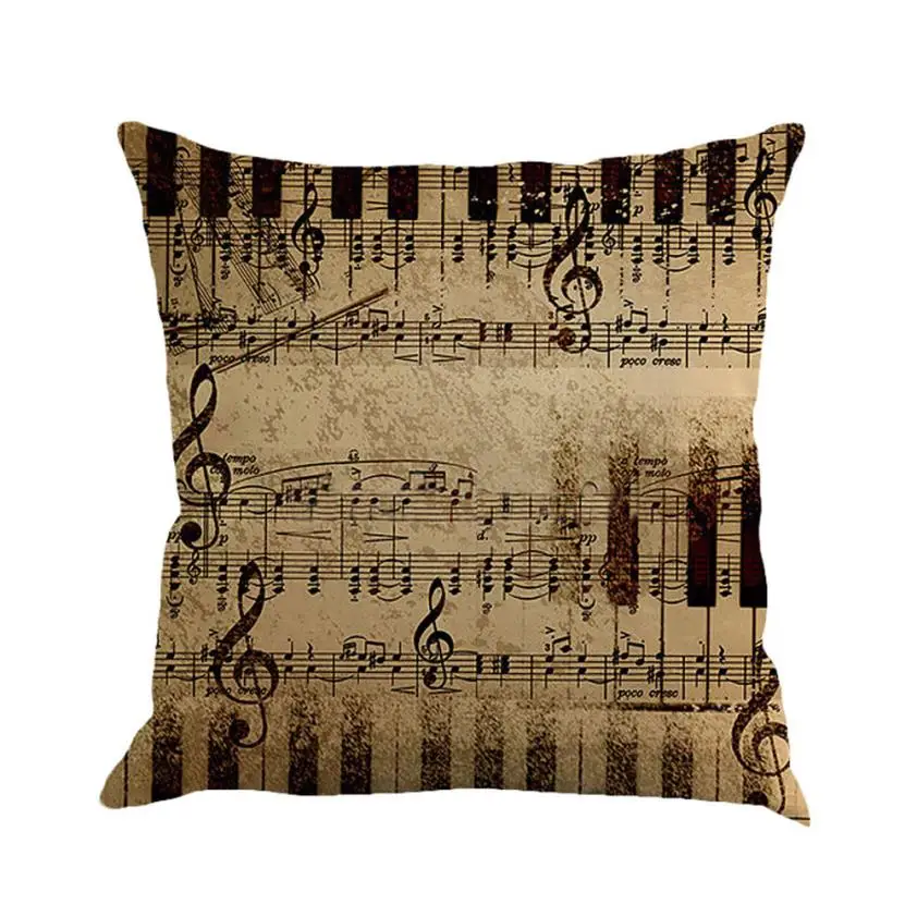 C Декоративные Чехлы для подушек с музыкальной нотой, льняная подушка, подушка с улыбкой, диван, домашний декор FS23 - Цвет: C