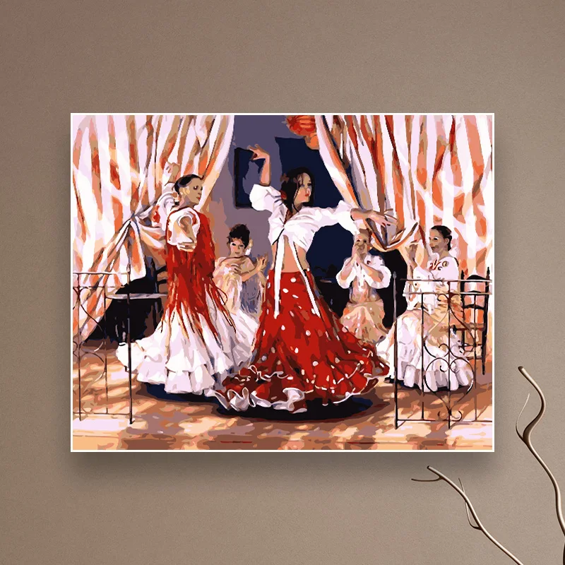 Pictures Painting By Numbers Dancer Figure DIY Paint Acrylic Drawing On Canvas For Bedroom Walls Home Decor Arts Adults Coloring | Дом и сад