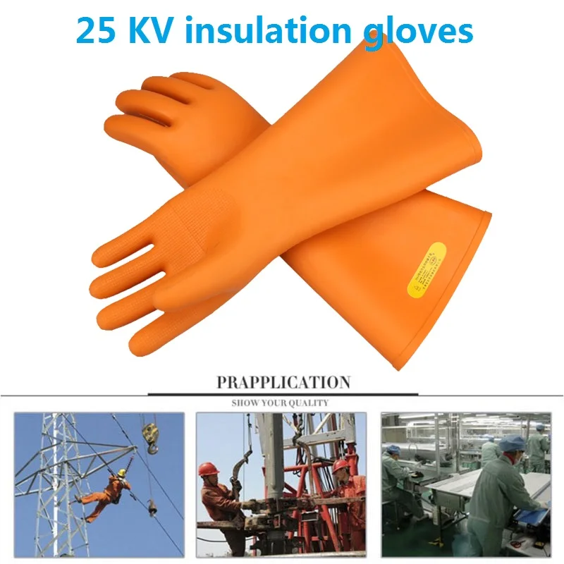 

1 Pair Anti-electricity Protect Professional 25kv High Voltage Electrical Insulating Gloves Rubber Electrician Safety Glove 40cm