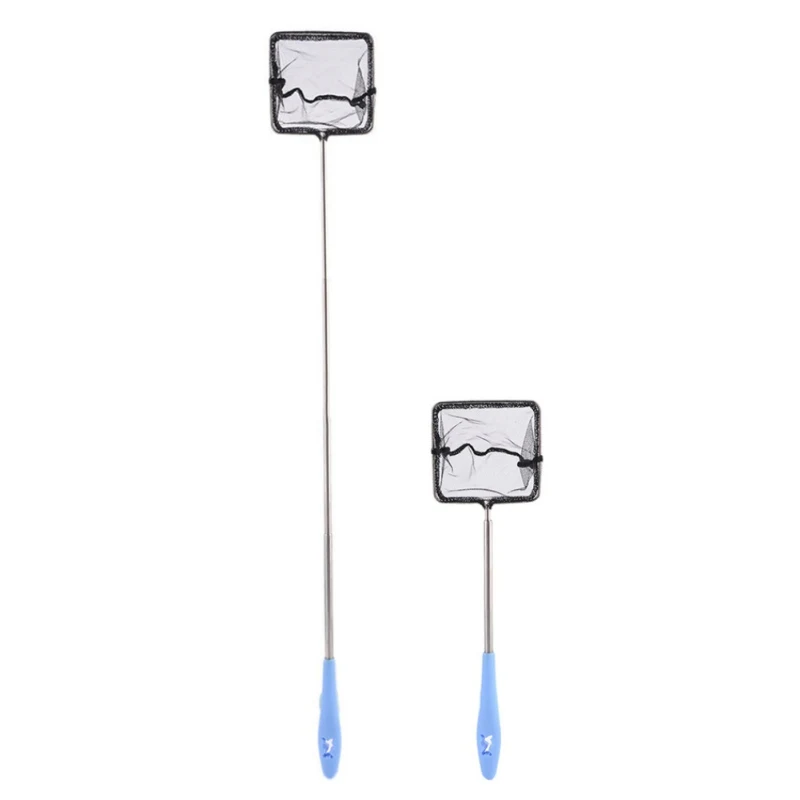 Портативная рыболовная сеть для аквариума, аквариумная рыболовная сеть с регулируемой ручкой из нержавеющей стали, аквариумный фильтр черного цвета