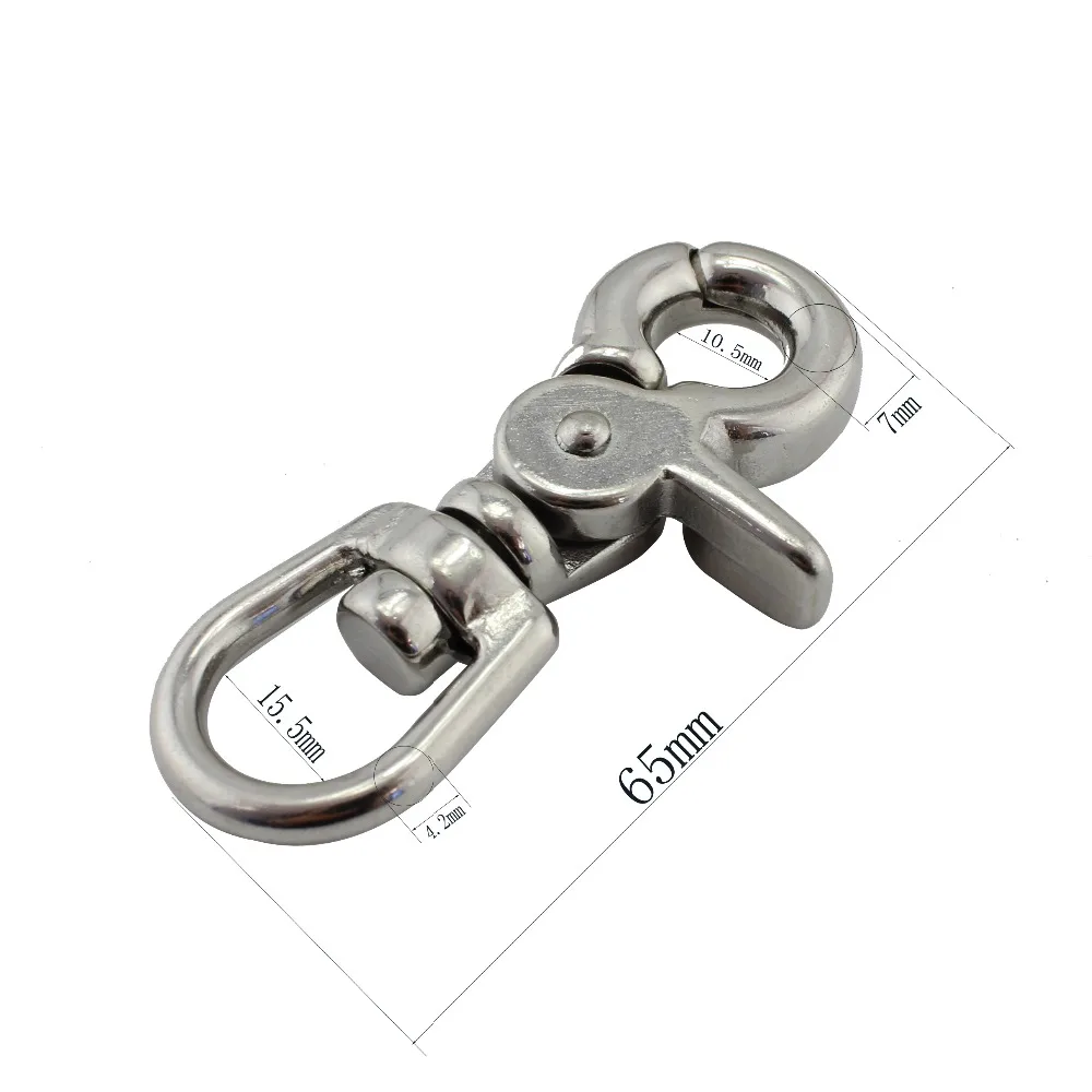 Stainless Landyard Trigger Swivel Snap Hook 1/2*65mm Stainless Steel  SS304/316 Lobster Claw Clasp Bag Snap Hooks 10pcs - AliExpress