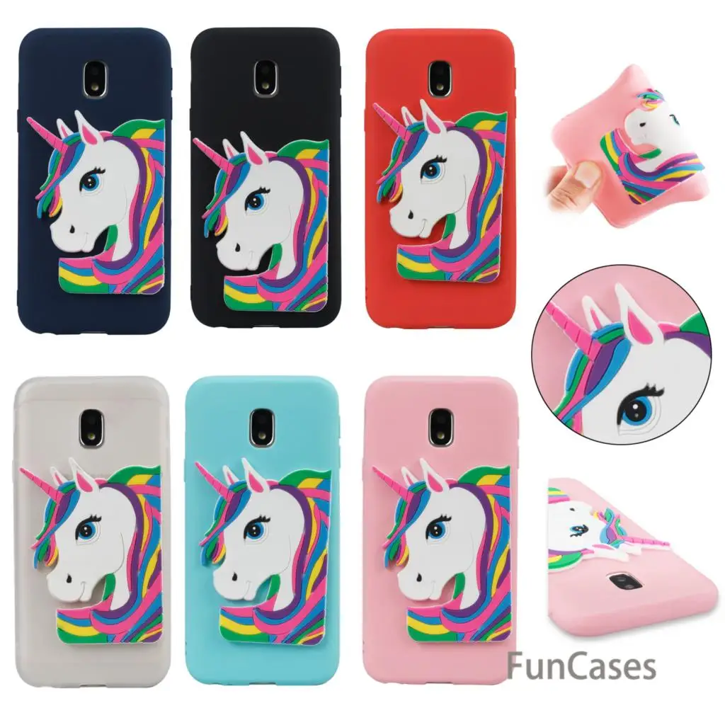 Coque чехол с единорогом для samsung J730 Европейская версия Мягкий силиконовый телефона