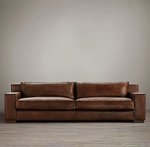 American Country Retro Leather Art Sofa Small Family Coffee American Country Retro Leather Art Sofa