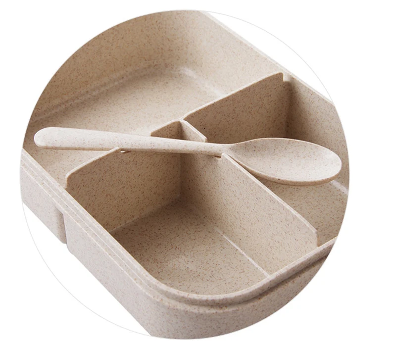TUUTH Microwave Lunch Box 1200ml Portable Bento Box Wheat Straw Dinnerware Food Storage Container Children Kids School Office A6