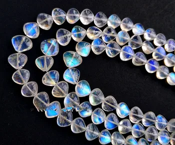

loose beads white moonstone heart 4.1*4.5-7.1*8.6mm AAA 40cm for DIY jewelry making FPPJ wholesale beads nature gemstone