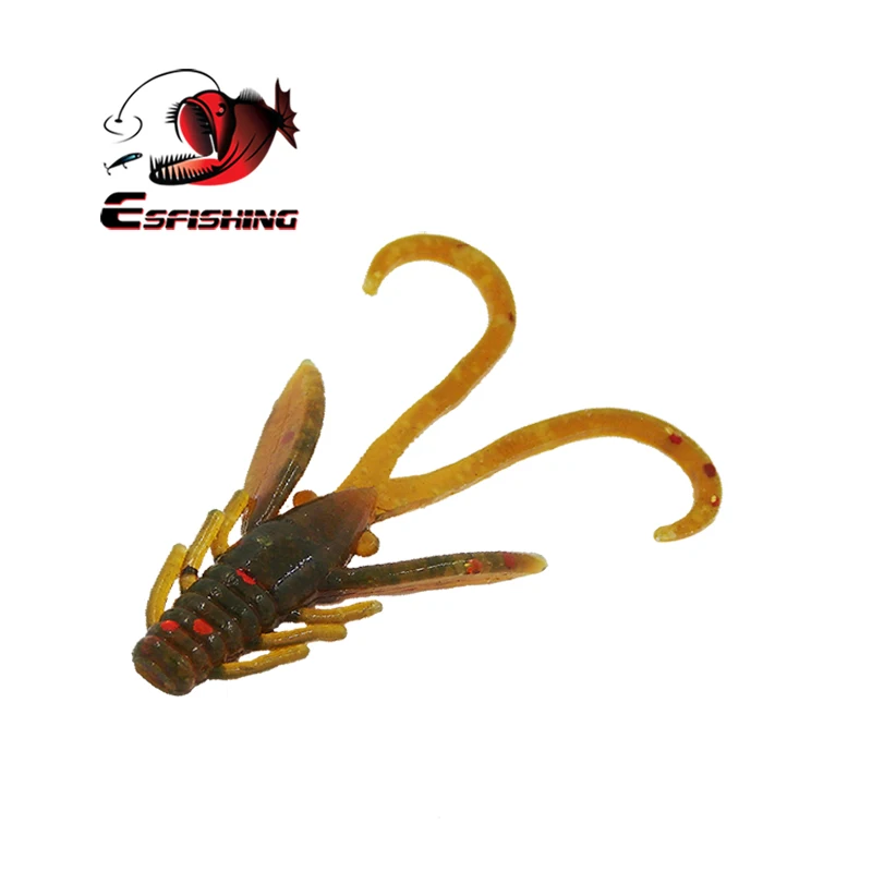 الجليد الصيد إغراء طعوم طرية 10 قطعة 4.5 سنتيمتر 0.8g Esfishing الروبيان خنزير 40 الشتاء الطعم Leurre Souple سبينر الطعم الكارب الأسماك