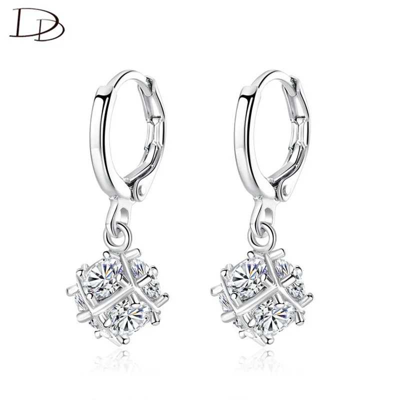 Серьги-подвески DODO E280 женские ювелирные украшения в форме шара из сияющего