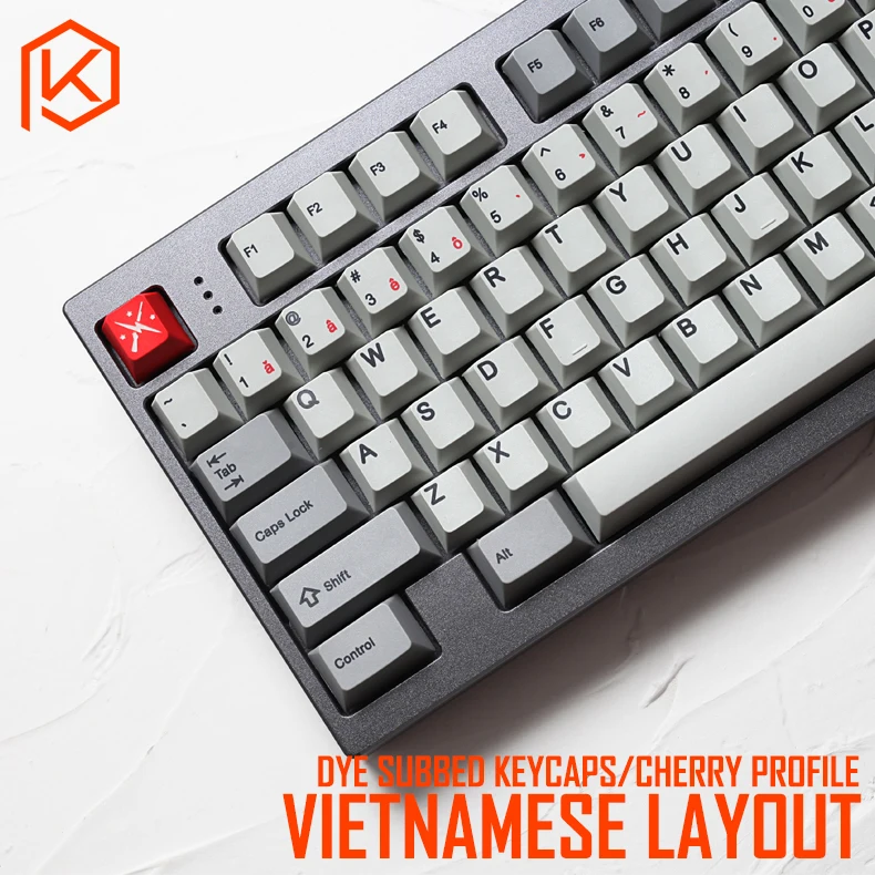 

kprepublic 139 Vietnamese root Vietnam font language Cherry profile Dye Sub Keycap PBT for gh60 xd60 xd84 cospad tada68 87 104