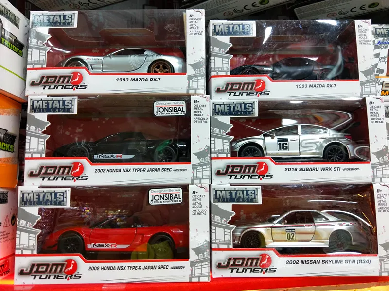 JADA 1/32 масштаб JDM серии TOYOTA FT-1, HONDA NSX, SUBARU, NISSAN R34, MAZDA RX-7, CHEVY автомобиль из литого металла модель игрушки для подарка, дети