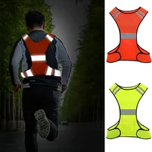 Светоотражающий ночной жилет для бега с регулируемым ремнем дышащий легкий защитный жилет с высокой видимостью для бега Велоспорт