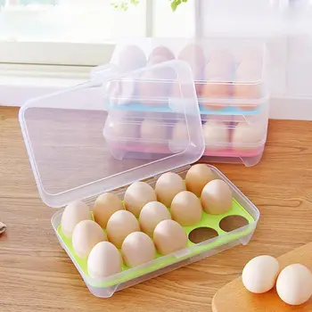 

1PC Food Grade Plastic Egg Holder Storage Box Portable Crisper Kitchen Supplies Refrigerator Storage Tool Accessories Supplies