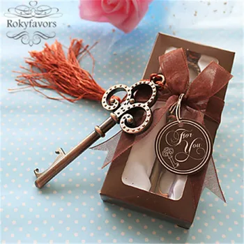 

70PCS Key to My Heart Gold Antique Key Bottle Opener Wedding Favor Vintage Rustic Party Giveaways Event Keepsake
