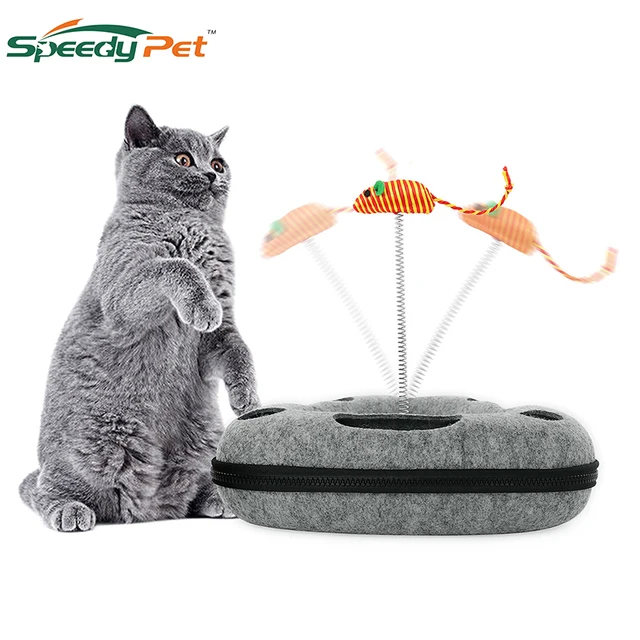 Dropshipping 2 in 1 Felt Interactive Cat Toys Kitten Feather Toys With