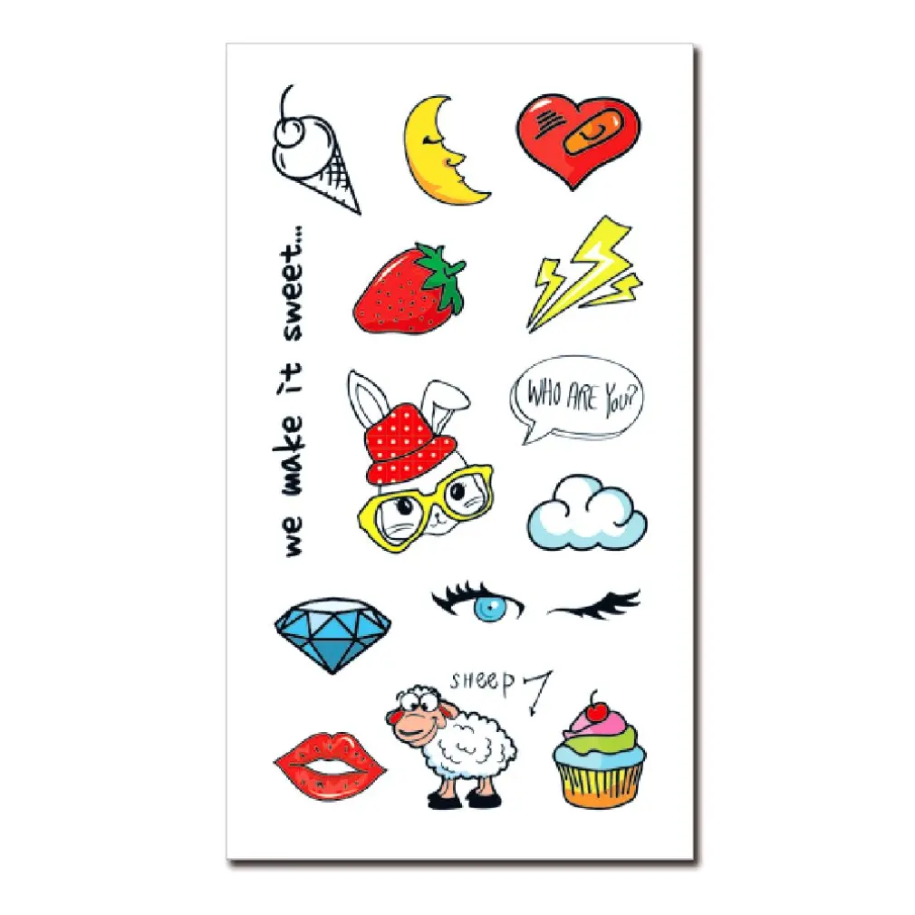 Cartoon Temporary Tattoo Sticker Safe Temporary Children Tattoo Sticker Funny Cartoon Pattern Body Art Tattoos Best Gift