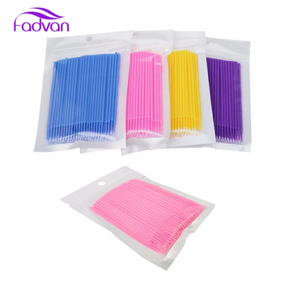 

Fadvan 100pc/lot Micro Brushes Eye Lash Glue Brushes Eyelashes Extension Lint Free Disposable Applicators Sticks Makeup Tools