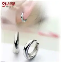 925 Чистая тремола для ногтей гипоаллергенная женская серебряная Милая гладкая Ювелирная серьга-кольцо простой Летний стиль маленький Гладкий
