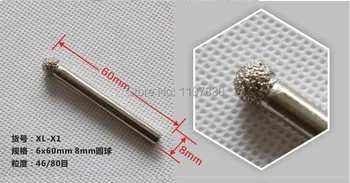 

Free shipping XL-X1 graver brazed diamond grinding head carving lettering knife carving knife grinders grinding head of 6*60*8mm