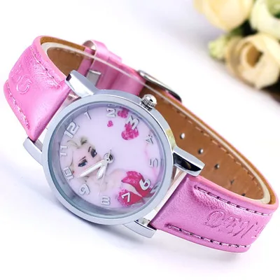 

FROZEN ice colors elsa princess Ann girl students favorite cartoon children belt quartz watch