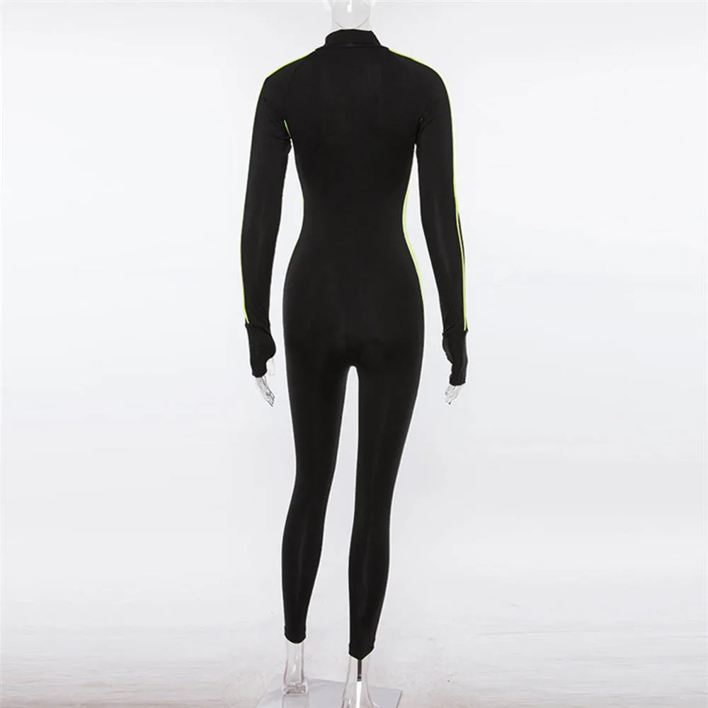 Yoga Sport Sets Women Fitness Clothing Gym Clothes Zipper Jumpsuits Solid Color Sportswear Sexy Athletic Workout Suit (8)