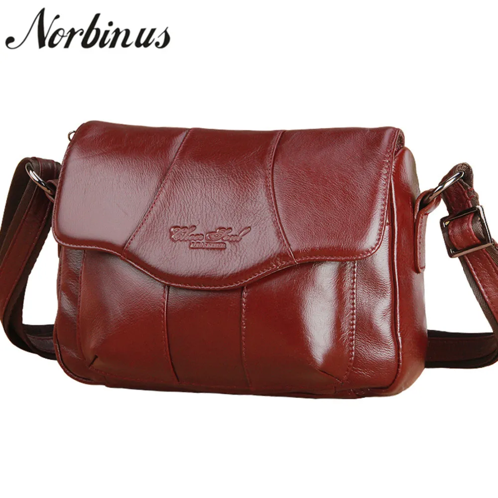 

Norbinus Women's Shoulder Bag Genuine Leather Messenger Bag Famous Brand Crossbody Bag for Woman Casual Female Leather Handbag