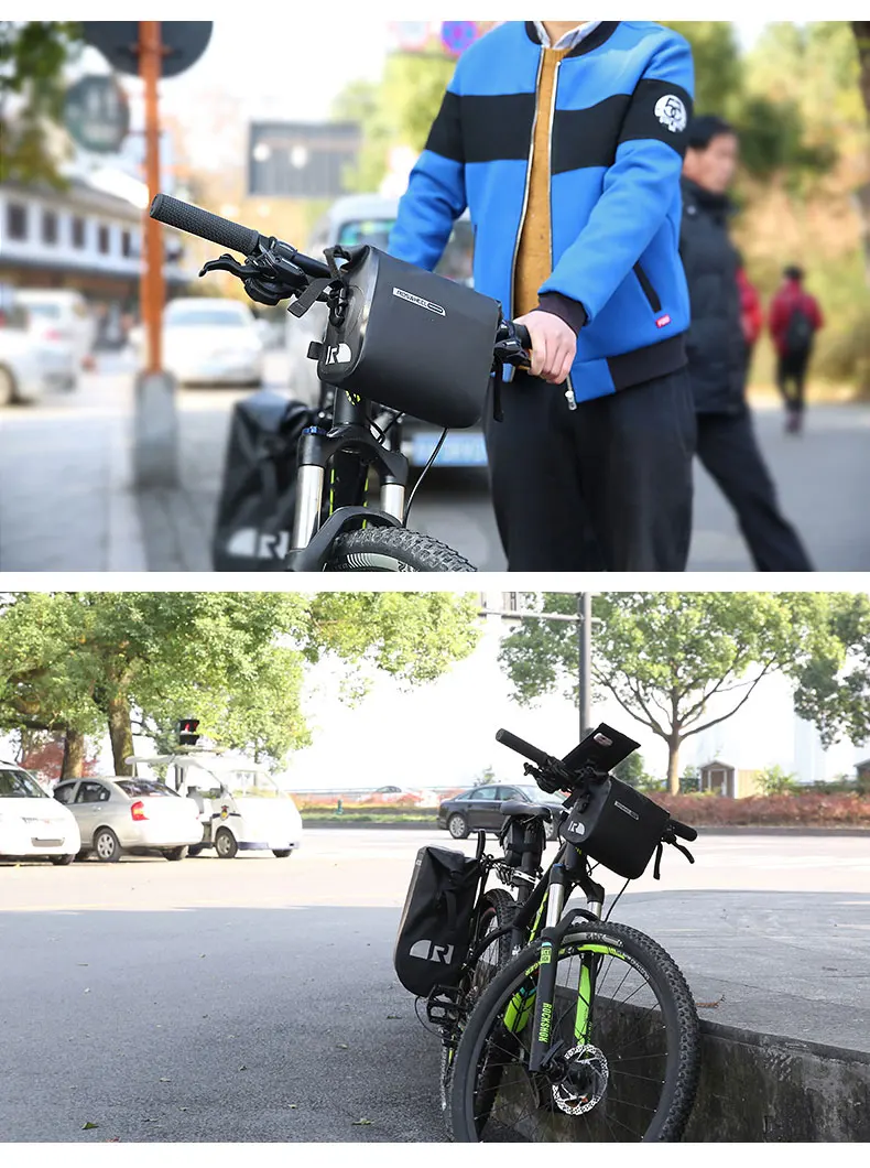 Perfect ROSWHEEL Hot New 3L Bicycle Bag Water Proof MTB Bike Handlebar Front Basket PVC Pannier Pouch Cycling Holdings Accessories 6 Perfect ROSWHEEL Hot New 3L Bicycle Bag Water Proof MTB Bike Handlebar Front Basket PVC Pannier Pouch Cycling Holdings Accessories 6