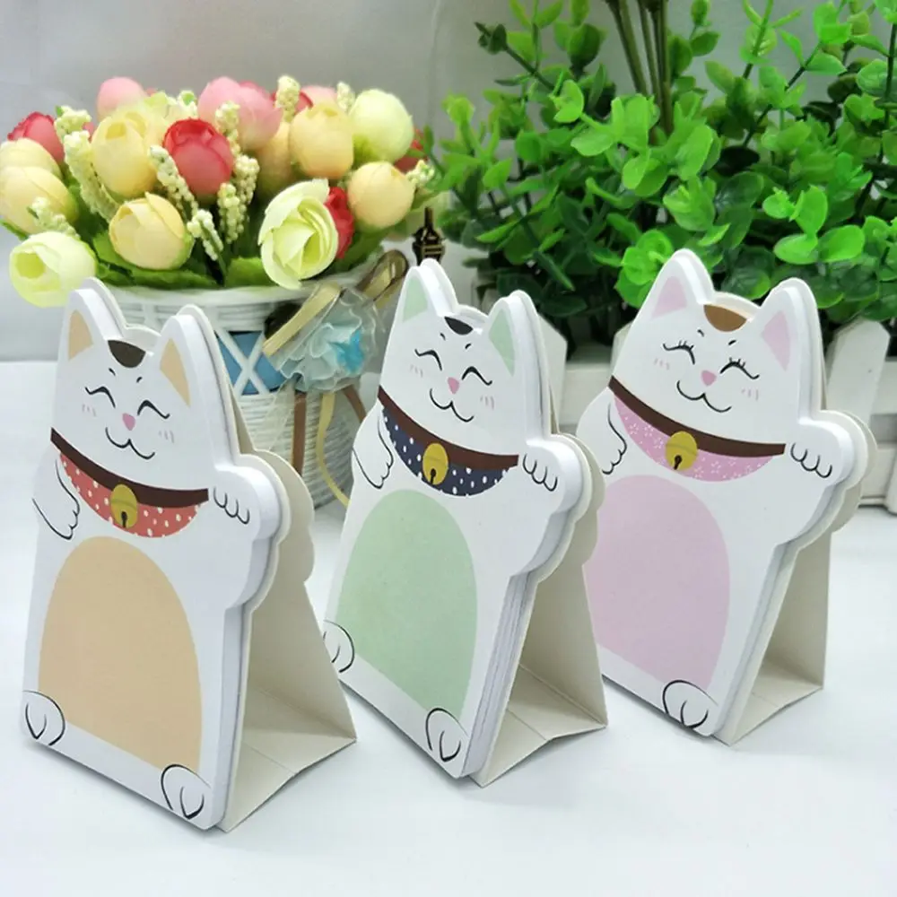 

Creative Stationery Cute Lucky Fortune Cat Memo Desktop Sticky Note Book Special Message Notice Posted Sticker school supplies