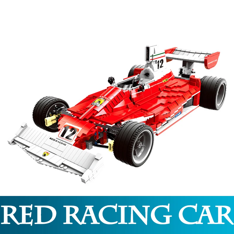

Genuine 03023 The Red Power Racing Car Model Building Kits Children Educational Vehicle Blocks Toys Christmas Gifts For Boy