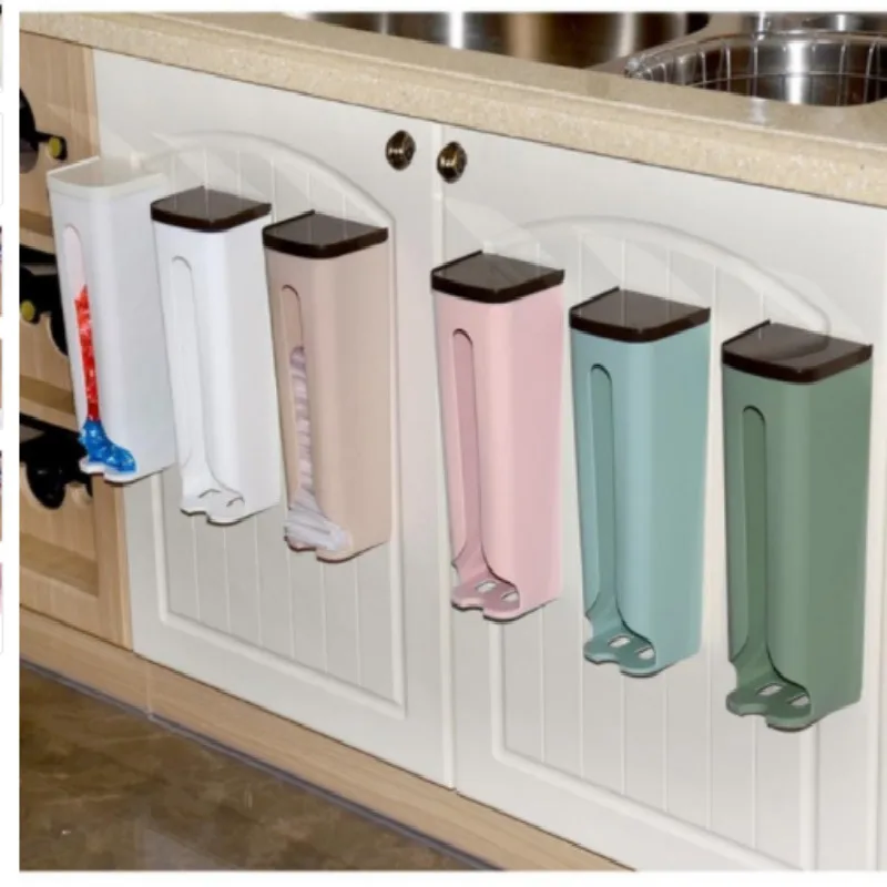 

Garbage Bag Dispenser Recycle Bag Storage Box Wall Mount Hanging Garbage Holder Kitchen Bins Organizer Housekeeping