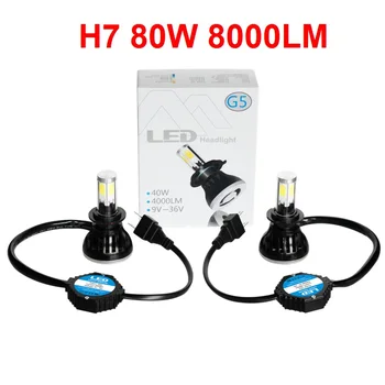 

8000LM brightest H7 motor LED headlight kits. 80W/SET H7 Auto LED Headlamp,H7 H11 9005 9006 HB3 H1 H3 HB4 H16 headlights
