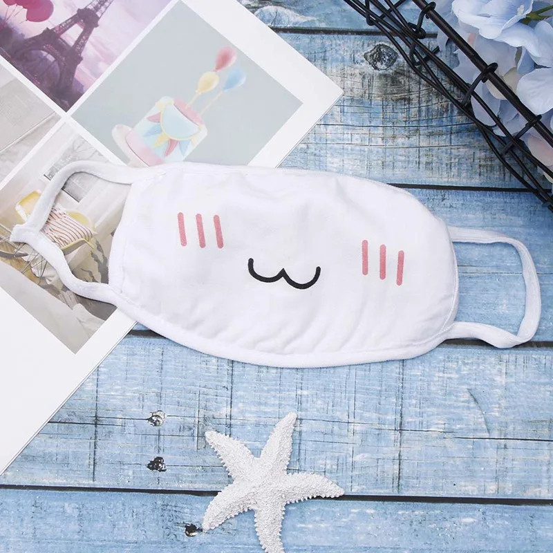 

1PC White Mask Winter Mouth Face Text Mask Cute Facial Expression Text Mask