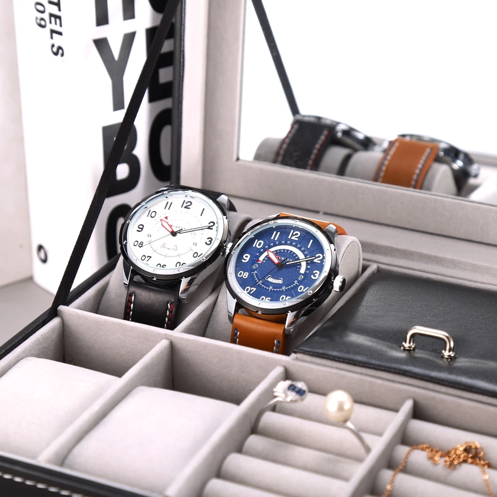Multifunctional 8 Watch Box Jewelry Organizer