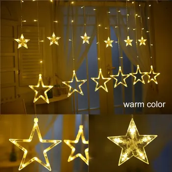 

Luces LED Decoracion ins Fairy Lights Christmas Holiday RC Lights Room 2.5 Meter 12 Stars Decorative Lights 500 lumens