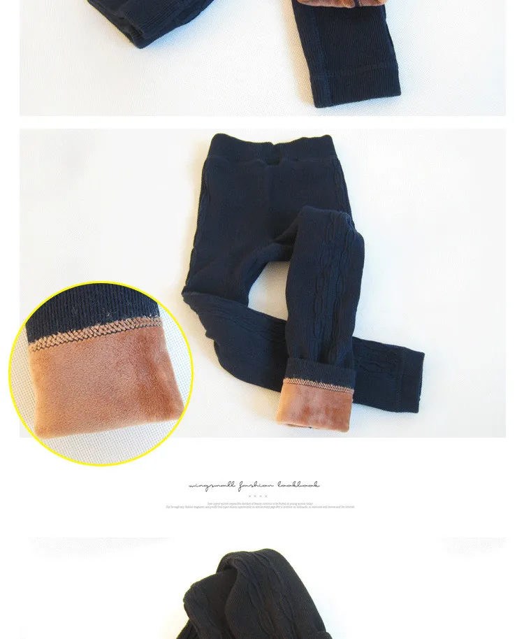 Детские леггинсы плюс бархатные толстые зимние брюки для девочек Однотонные обтягивающие штаны с эластичной резинкой на талии 3 до 9 лет детские леггинсы высокое качество