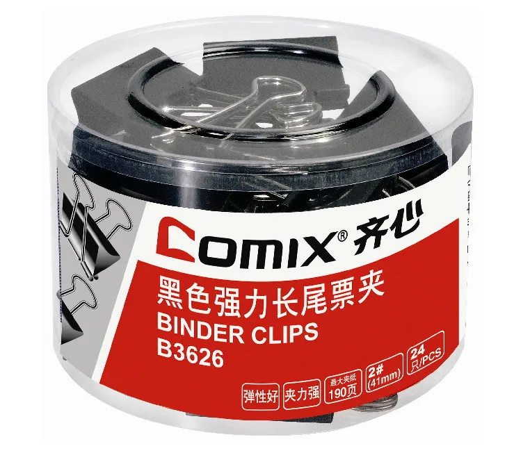 Зажимы Comix B3625-3630 Black power, посылка в ванне, материал: эластичная сталь, цвет: черный