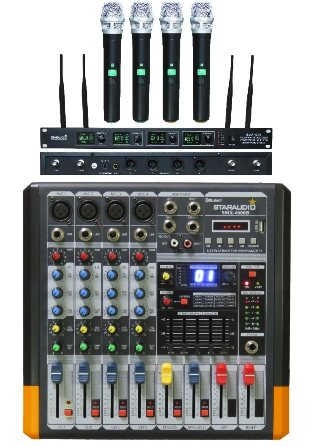 Buy STARAUDIO Pro 4CH Powered Mixing Console PA DJ