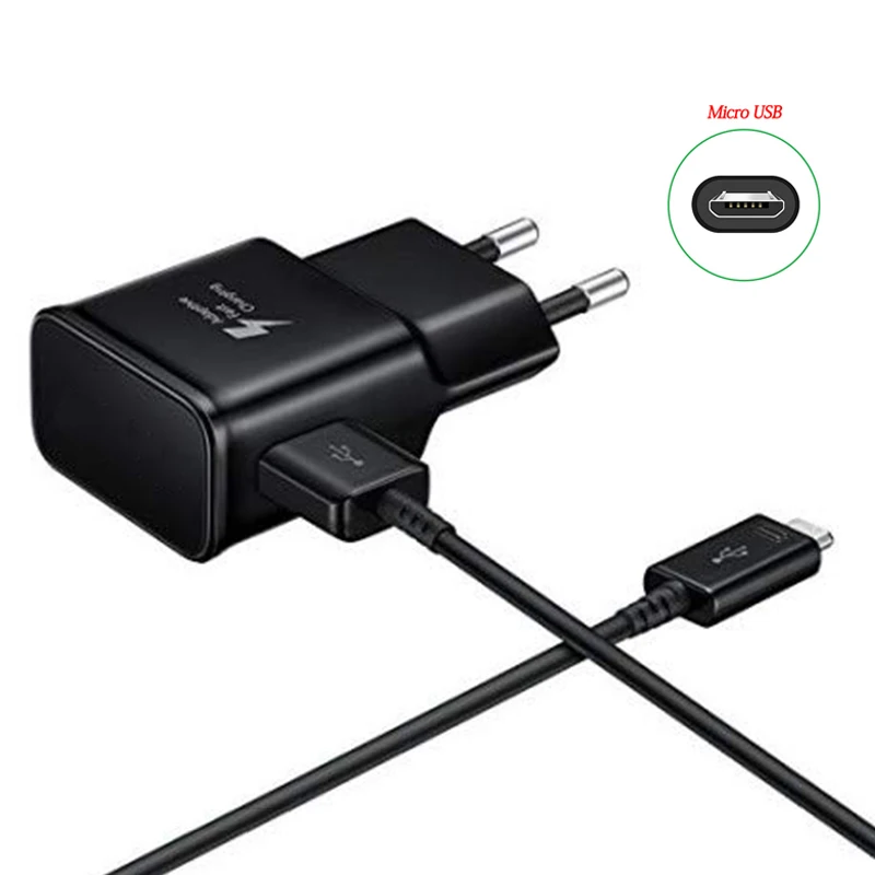 

For Samsung Fast Charger Charge Micro USB Cable For Galaxy S7 Edge S6 S3 S4 A6 A8 J3 J5 J7 plus EU Plug Charger