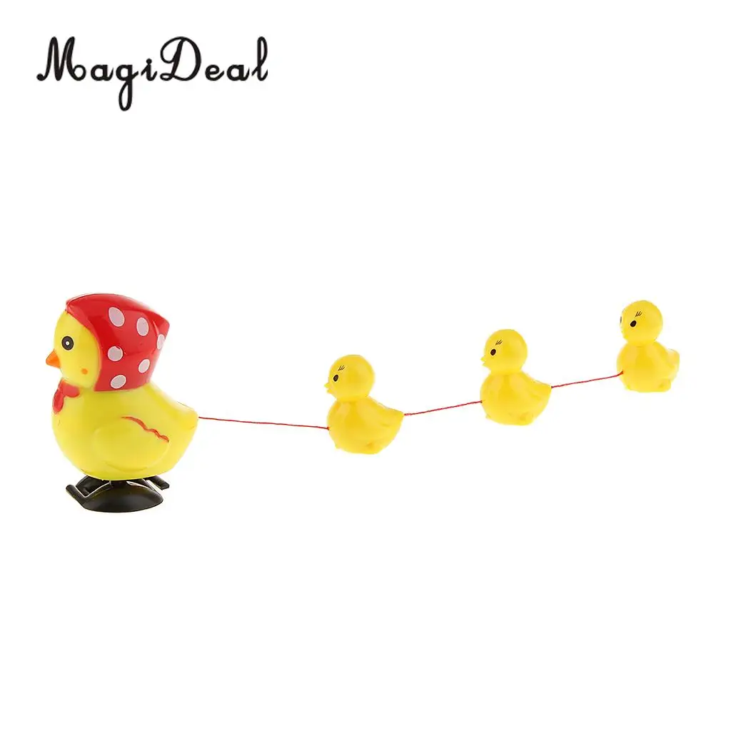 MagiDeal Plastic 1 Hen with 3 Baby Chicks Wind up Chicken Hopping