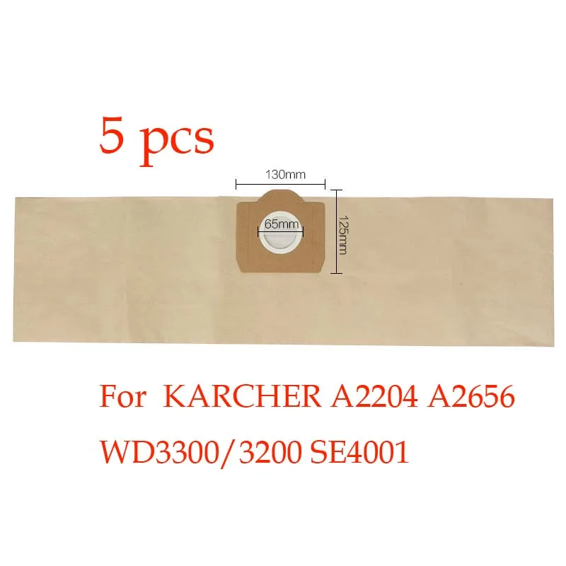5 шт. сменный пылесос KARCHER A2204 A2656 WD3300/3200 SE4001 мешок для пылесоса бумажный | Бытовая