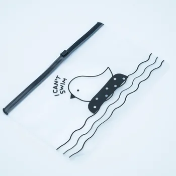 

NEW I can't swim Chicken Clear Pencil Bag Case Women Makeup Holder Cosmetic Storage