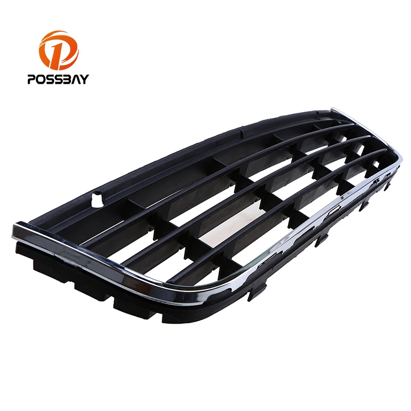 

POSSBAY Coche Car Durable Front Center Bumper Lower Grille Grills Cover Vent For VW GOLF MK5 GTI 2004-2009 With Chrome Trim Side