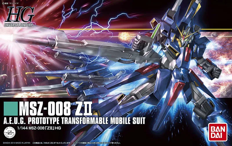 1PCS Bandai 1/144 HGUC 186 MSZ-008 Z II ZII Z2 Mobile Suit Assembly Model Kits lbx toys education toys