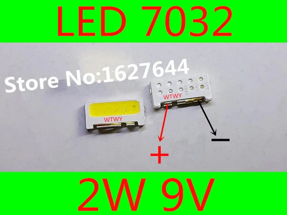 20pcs LUMENS LED 7032 LED Backlight TV High Power 2W 9V LED Backlight Cool white For LED LCD TV