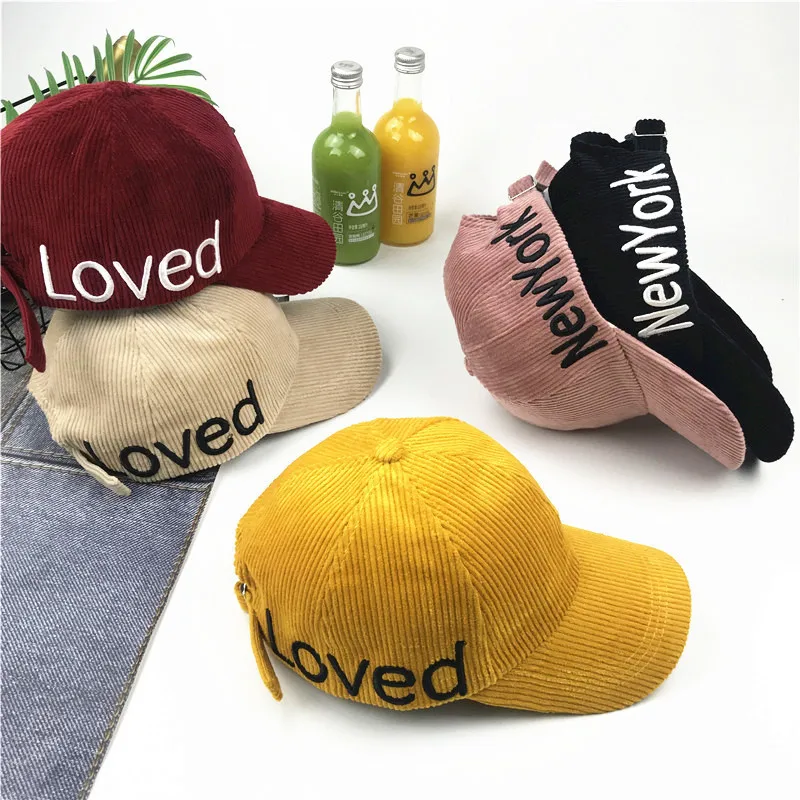 

Korean And Winter New Embroidery Letter Corduroy Thickening Peaked Cap Men And Fashion Leisure Time Hip-hop Baseball Cap Tide
