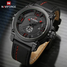 Для мужчин s часы NAVIFORCE Топ Элитный бренд для мужчин кожа аналоговые кварцевые Дата часы человек водонепрониц